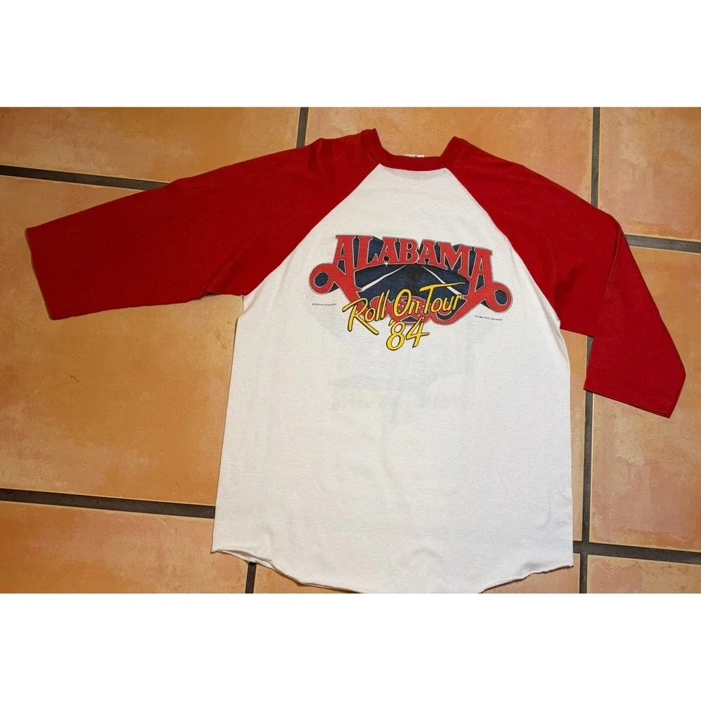 Vintage Alabama 1984 Tour Concert Raglan Jersey / Shirt Made In USA